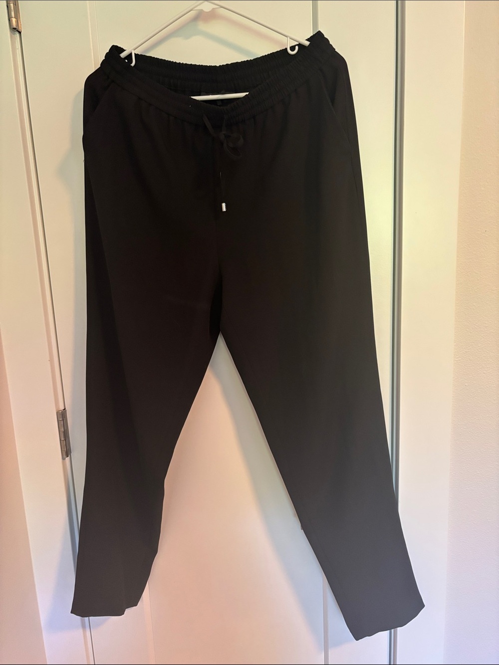 DKNY Black Women’s Straight Pants with Drawstring